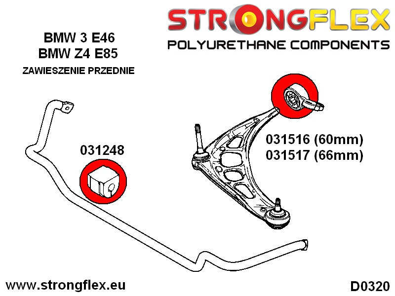 Foran link arm bag bøsning 60mm SPORT