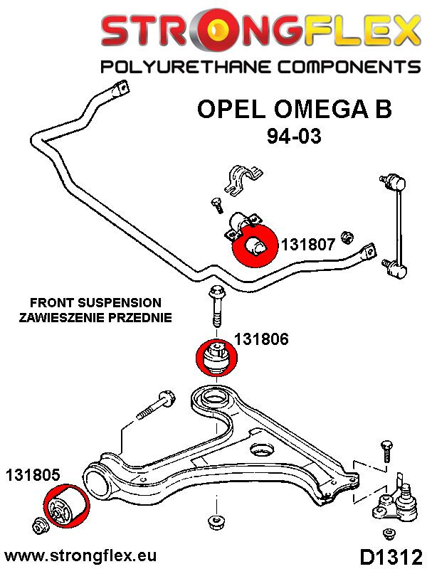 Foran nederste link arm bag bøsning SPORT