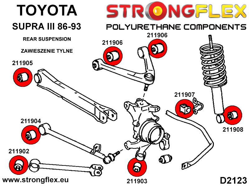 Toyota Supra MK3 bag Affjedring bøsningssats