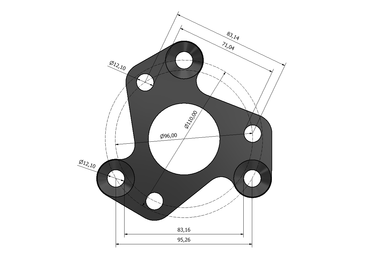 Adapter cardan 110mm til 96mm ZF / Getrag gearkasse