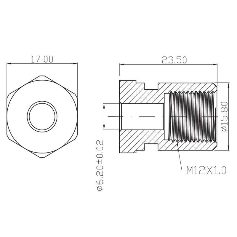 Bremsebeslag hun M12x1