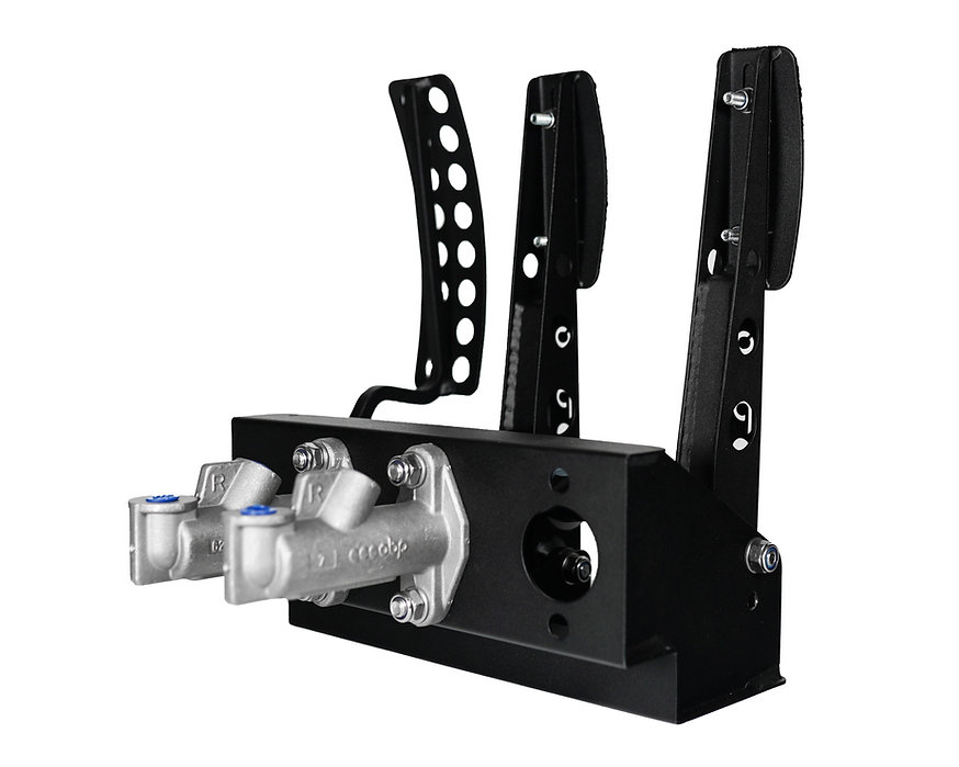 OBP gulvmonteret pedalstativ 3 pedaler 2x hovedcylider (Vajerkoppling)
