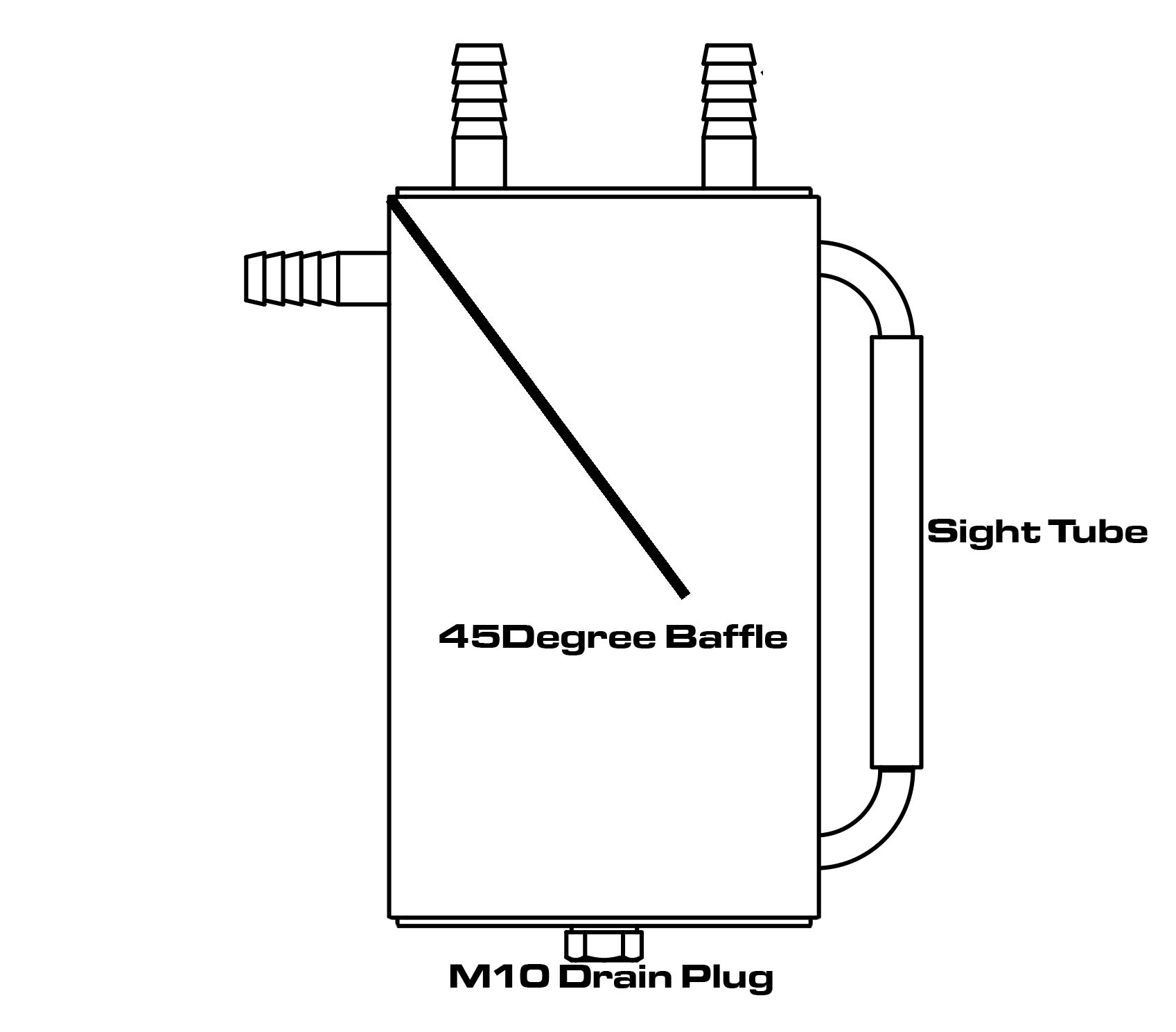 OBP Catchtanke oile 1,0L (13mm Push on)