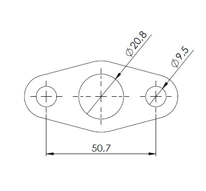 svejseflange Olie retur CC 51mm rustfri