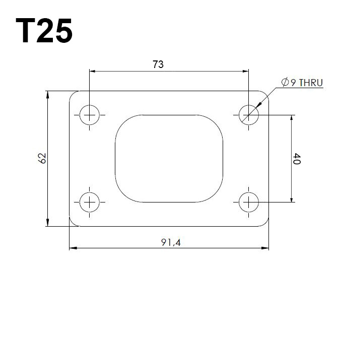 T25 turboflange rustfri