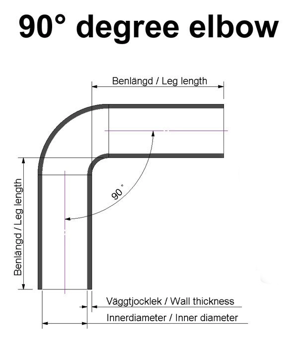 Silikoneslange 90 grader 2" (51mm)