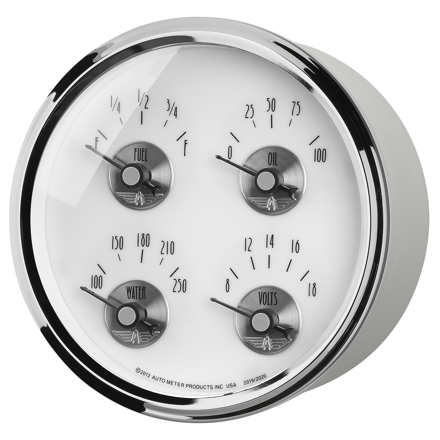 5" Quad Gauge, 100 Psi/100-250 °F/8-18v/0-90 Ω, Prestige Pearl