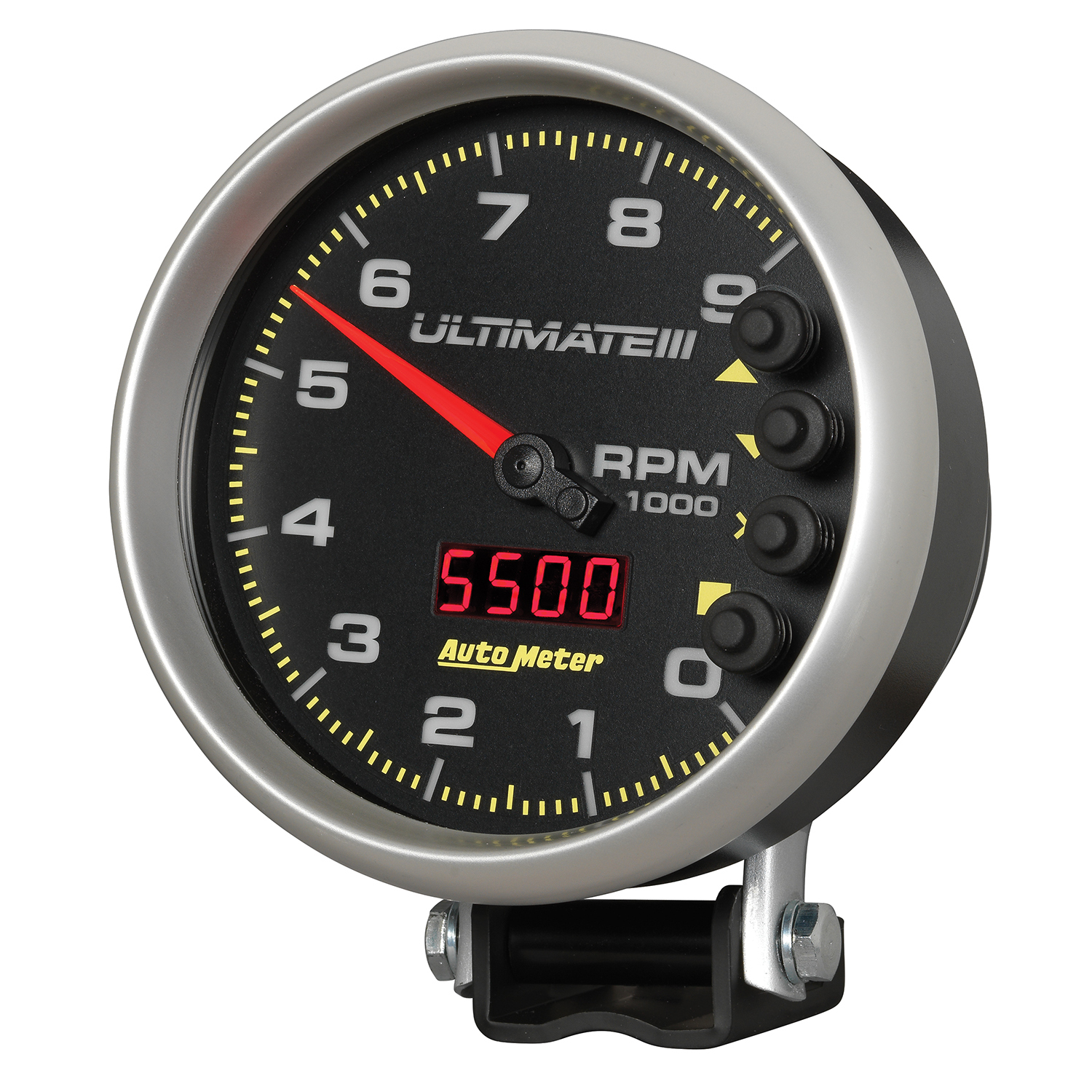 5" Tachometer, 0-9000 Rpm, Pedestal, Ultimate Iii Playback, Black