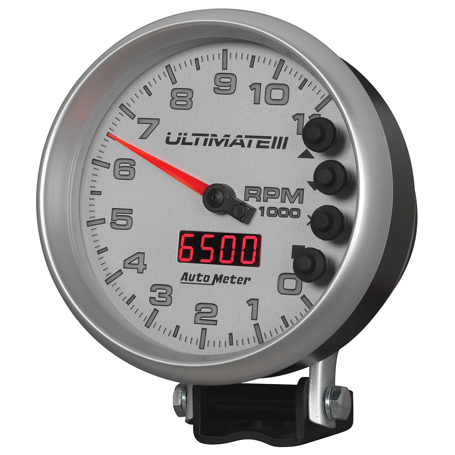 5" Tachometer, 0-11,000 Rpm, Pedestal, Ultimate Iii Playback, Silver