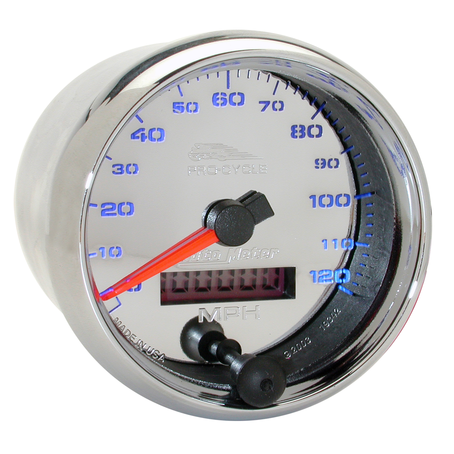 2-5/8" Speedometer, 0-120 Mph, Chrome, Pro-Cycle