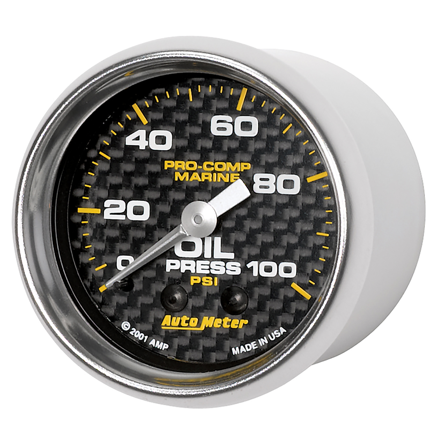 2-1/16" Oil Pressure, 0-100 Psi, Marine Carbon Fiber