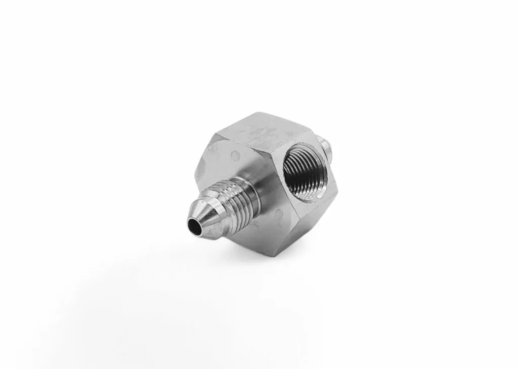 Inline bremsetryk adapter AN3 Hane / 1/8 NPT Kvinde