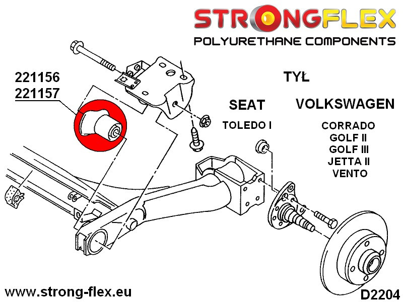 Bag subframe bøsning 45mm