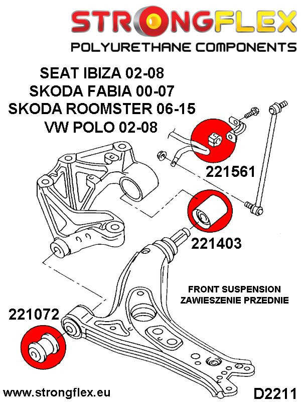 Foran link arm bag bøsning