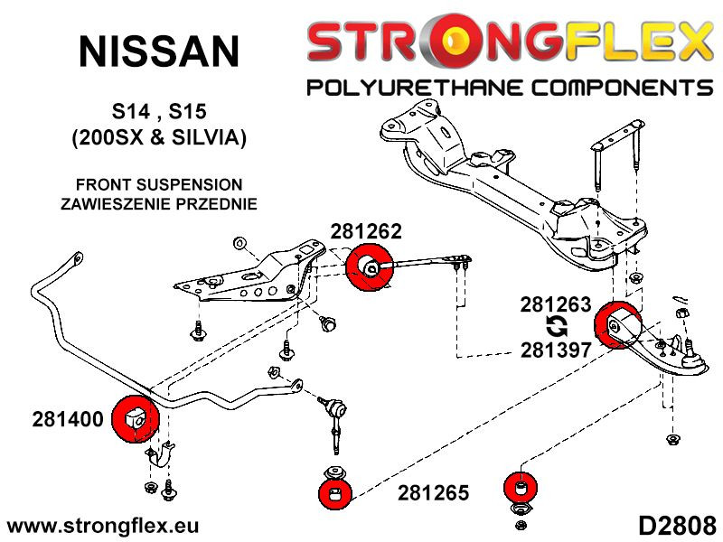 Foran Mod karrosseri link arm bøsning 38mm SPORT