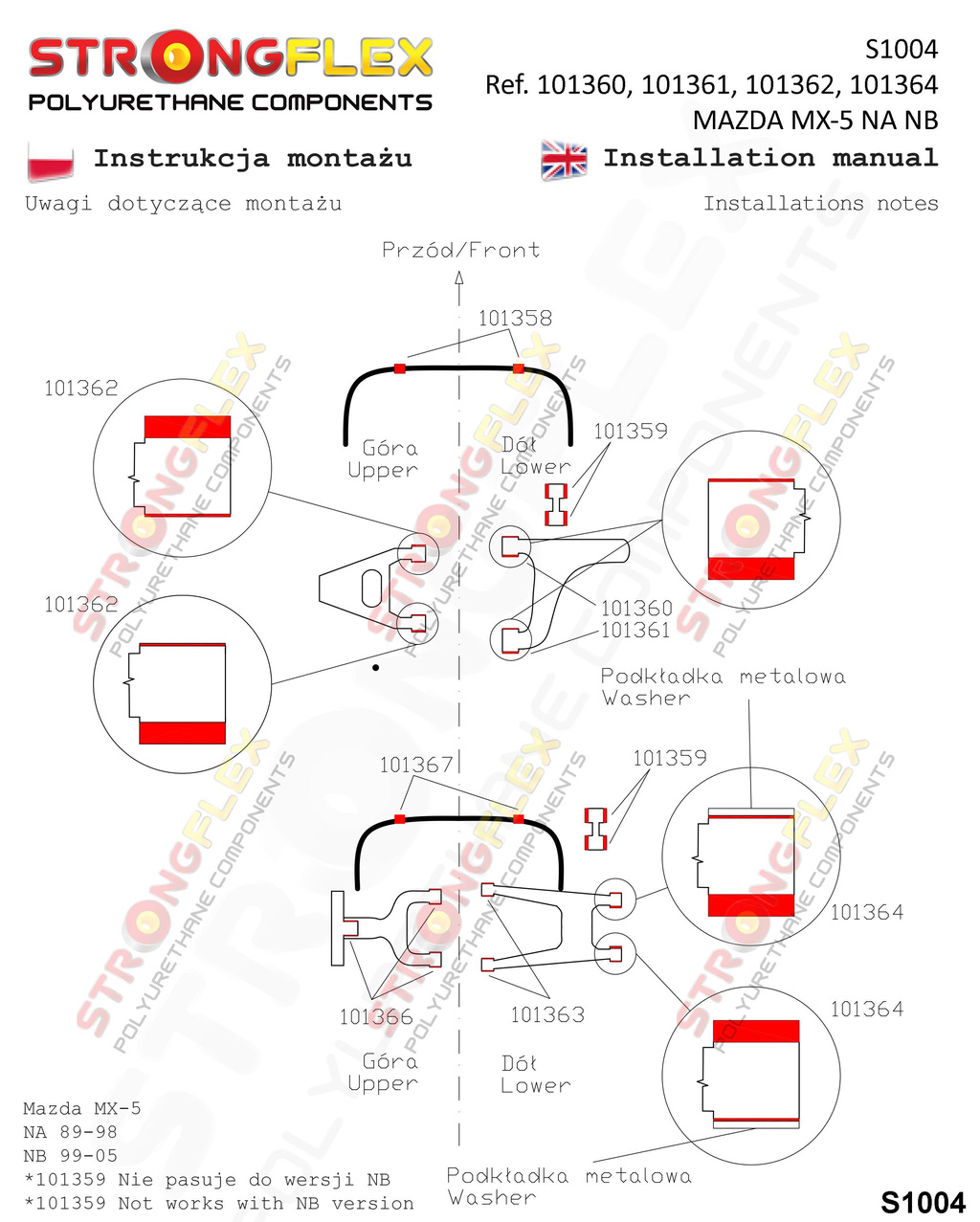 Foran øverst link arm bøsning
