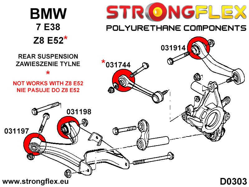 Bag nederste link arm bøsningssats SPORT