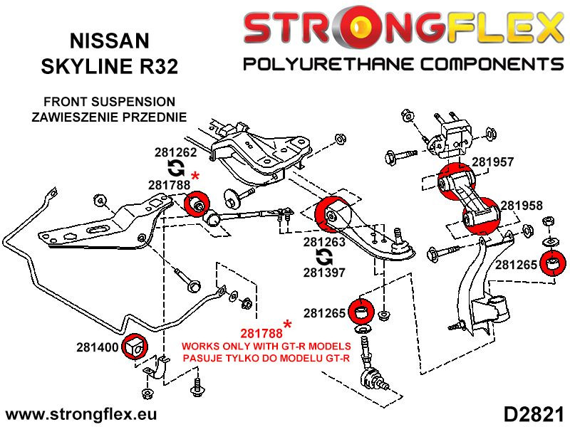 Foran nederste link arm Mod karrosseri bøsning GT-R SPORT