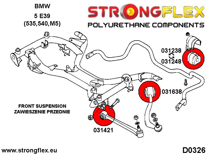 Full Affjedring bøsningssats E39 Touring SPORT