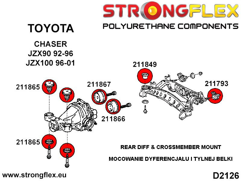 Bag subframe - foran bøsning SPORT