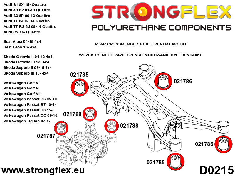 Bag subframe - foran bøsning SPORT
