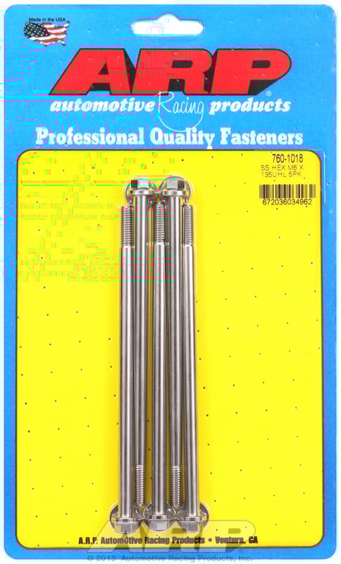 M6 x 1.00 x 135 hex SS bolts (5pcs)
