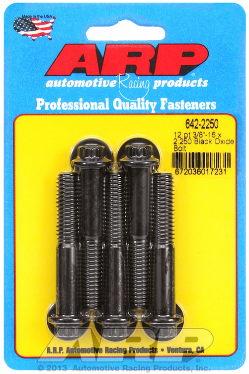 "3/8""-16 x 2.250 12pt black oxide bolts" (5pcs)