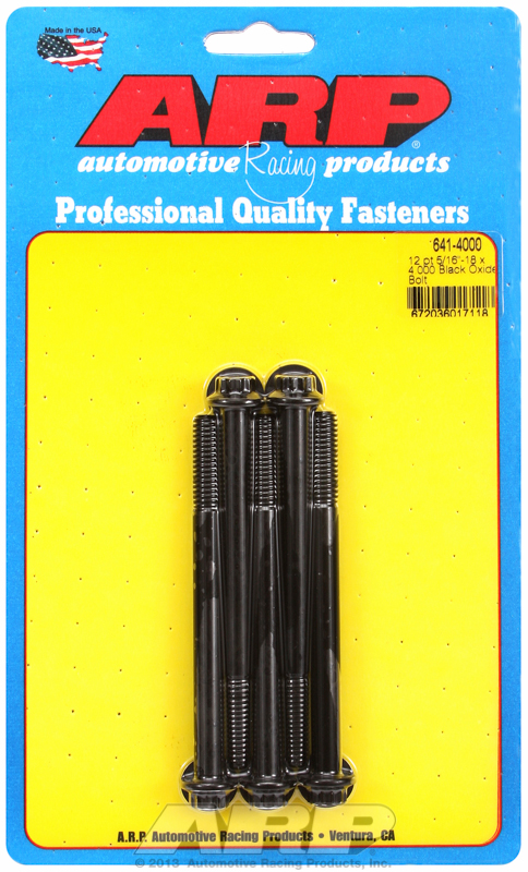 "5/16""-18 x 4.000 12pt black oxide bolts" (5pcs)