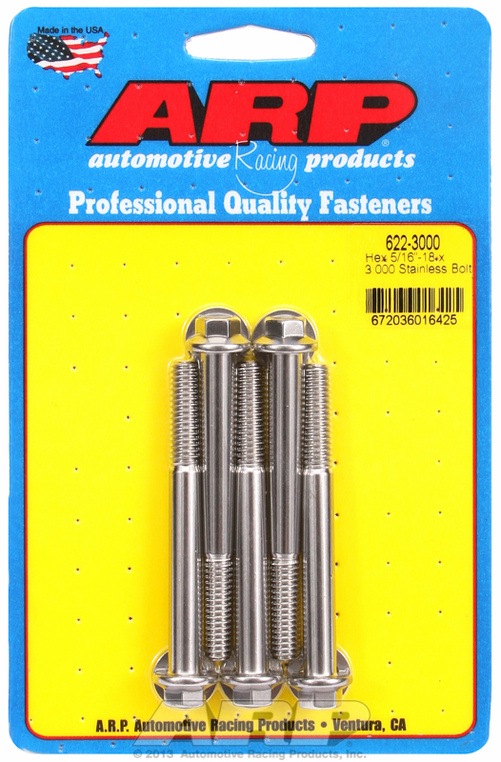 "5/16""-18 x 3.000 hex SS bolts"
