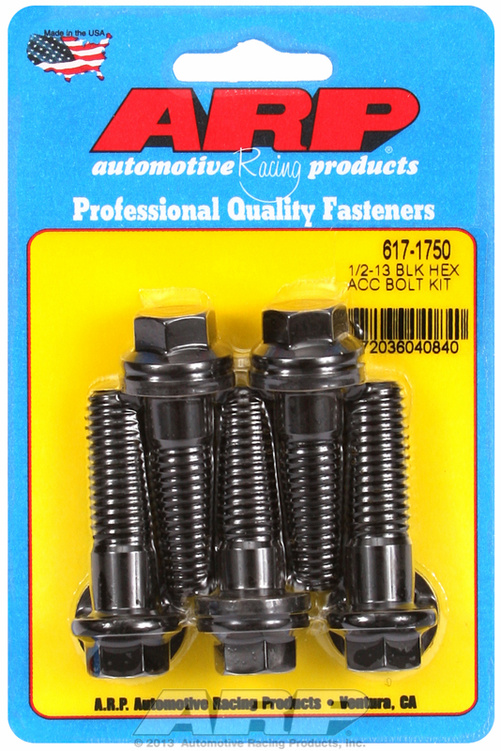 ARP 1/2"-13 x 1.750 hex black oxide bolts (5pcs)
