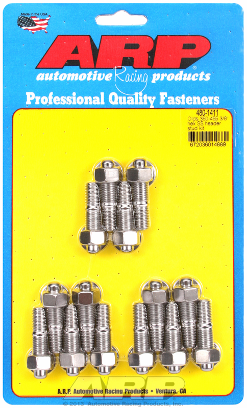 Oldsmobile 350-455 3/8"" hex SS header stud kit"