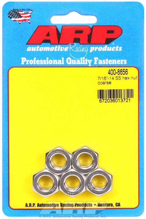 "7/16""-14 SS coarse hex nut kit" (5pcs)