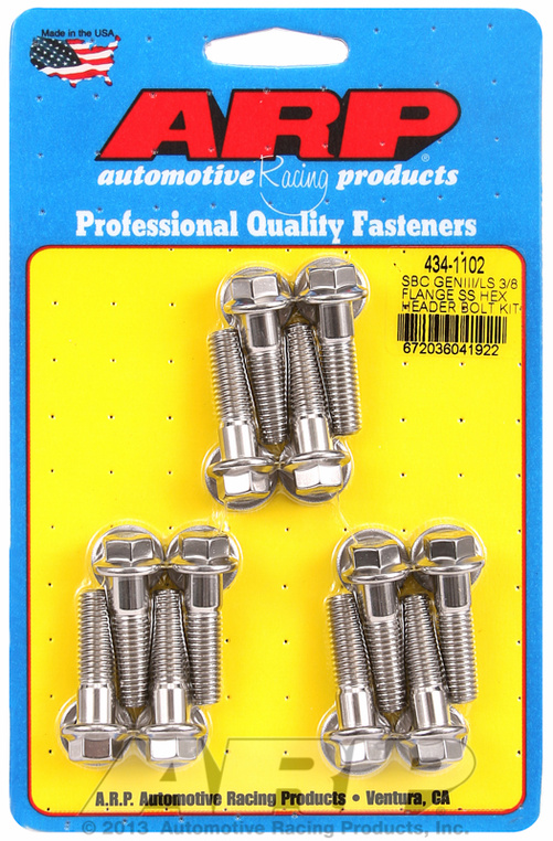 SBC GENIII/LS 3/8 FLANGE SS HEX HEADER BOLT KIT