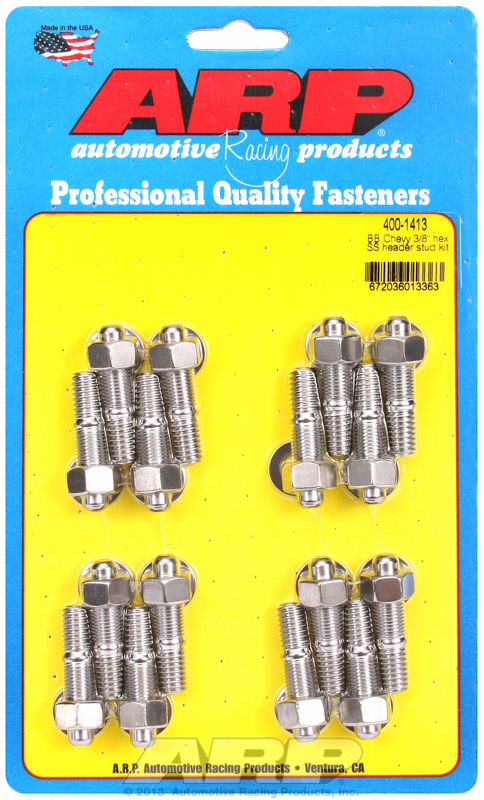 "BB Chevy 3/8"" hex SS header stud kit"