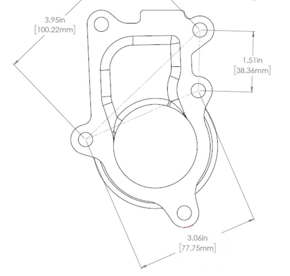Downpipeflange Holset HE221W #7 (5-bolt) Rustfrit