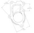 Downpipeflange Holset HE221W #7 (5-bolt) Rustfrit