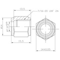 Pressfitting hun 7/16-20 90 grader konkav (drejelig)