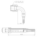 Pressfitting hun 3/8-24 90 grader Rustfrit stål