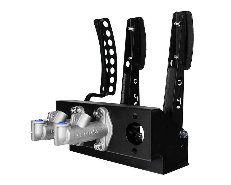 OBP gulvmonteret pedalstativ 3 pedaler 2x hovedcylider (Vajerkoppling)