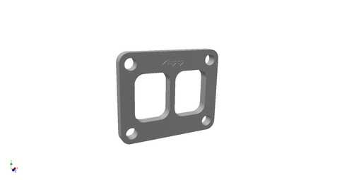 Exhaust manifold flange T4 (HX50) twin entry - mild steel, 10mm