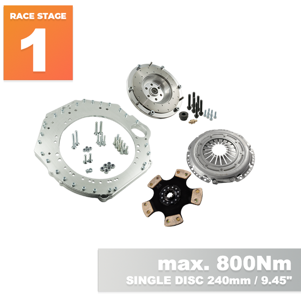PMC RACE STAGE 1 GM Chevrolet V8 LS - BMW M50 S50 M52 S52 M54 - 240mm / 9.45"