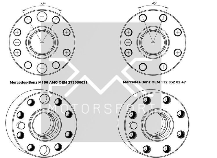 PMC RACE STAGE 1 Mercedes-Benz M113 - BMW M57N HGD JGA - 240mm / 9.45"