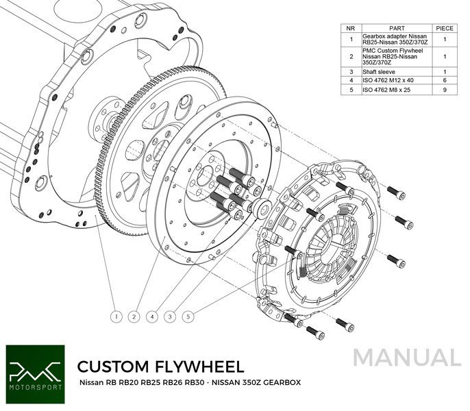 PMC STAGE 1 Nissan RB - Nissan 350Z Z33 370Z Z34 - 250mm / 9.84"