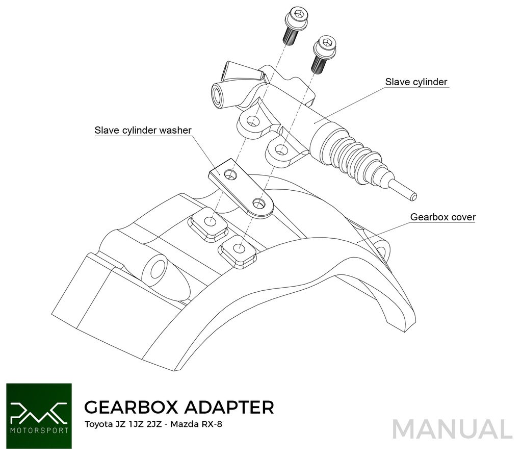 PMC Adapter sæt Toyota JZ - Mazda RX-8 - 240mm / 9.45"