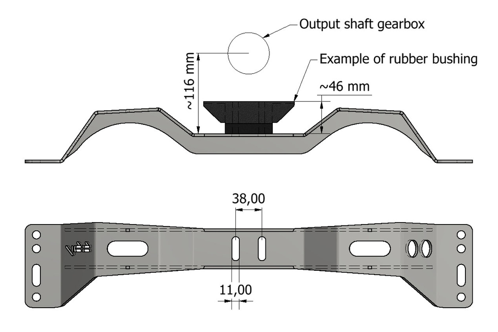 Gearkasse bjælke GM T5/T56/4L60 - Volvo 240