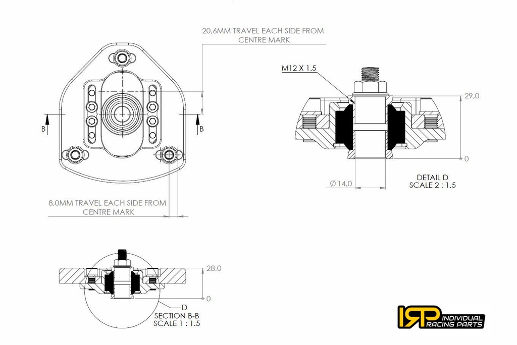 IRP Justerbare camberplader til coilovers BMW E30, E34