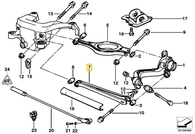 IRP Camberstag Nederste, Bag Aluminium BMW E36, E46 (Ver.2)