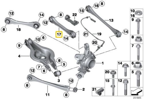 Bageste øvre justerbar camber bøjle BMW F2x, F3x