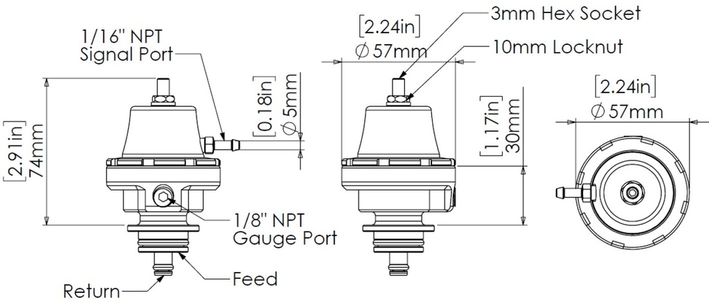 Turbosmart Brændstoftryksregulator Kompakt (Bosch) Sleeper