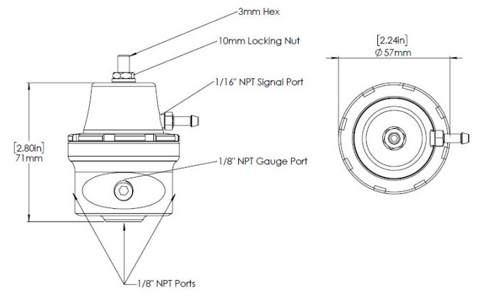 Turbosmart brændstoftrykregulator Kompakt lavtryk (karburator) - sovekabine